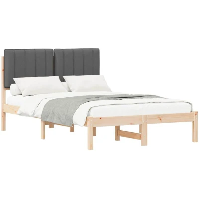 Attēls vidaXL Bed Frame with Upholstered Headboard Dark Grey 120 x 190 cm