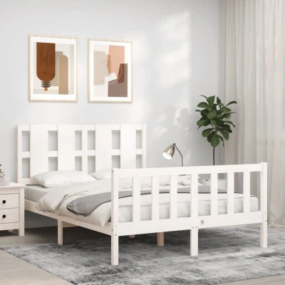 Attēls vidaXL Bed Frame without Mattress White 120x200 cm Solid Wood Pine