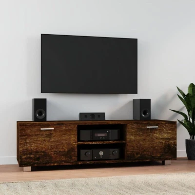 Attēls vidaXL TV Cabinet Smoked Oak 140x40.5x35 cm Engineered Wood