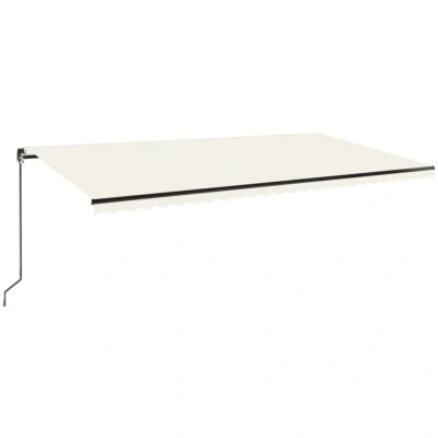 Attēls vidaXL Manual Retractable Awning with LED 600x350 cm Cream