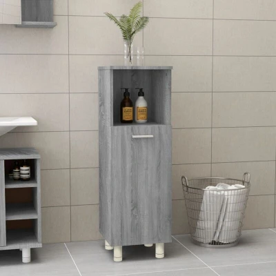 Attēls vidaXL Bathroom Cabinet Grey Sonoma 30x30x95 cm Engineered Wood