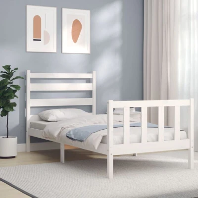 Attēls vidaXL Bed Frame without Mattress White 100x200 cm Solid Wood Pine