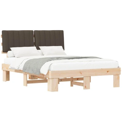 Attēls vidaXL Bed Frame with Upholstered Headboard Taupe 140 x 200 cm