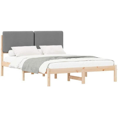 Attēls vidaXL Bed Frame with Upholstered Headboard Light Grey 140 x 190 cm