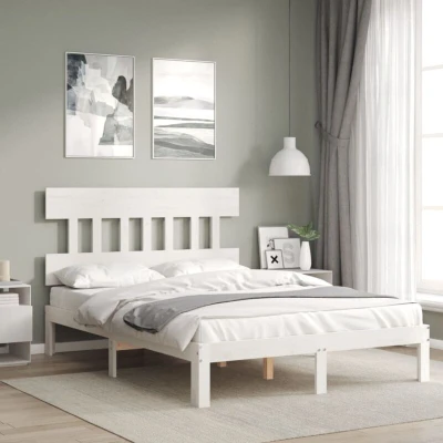 Attēls vidaXL Bed Frame without Mattress White 140x200 cm Solid Wood Pine
