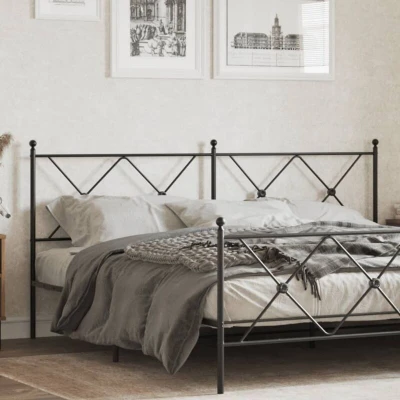 Attēls vidaXL Metal Replace Headboard Black 180cm