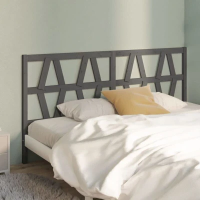 Attēls vidaXL Bed Headboard Grey 206x4x100 cm Solid Wood Pine