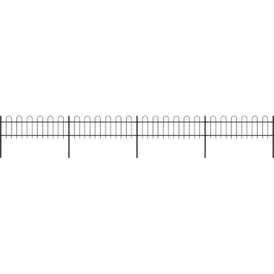 Attēls vidaXL Garden Fence with Hoop Top Steel 714.5x60 cm Black