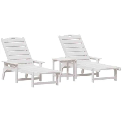 Attēls vidaXL Sun Lounger Reclining 3 pcs White Polyethylene