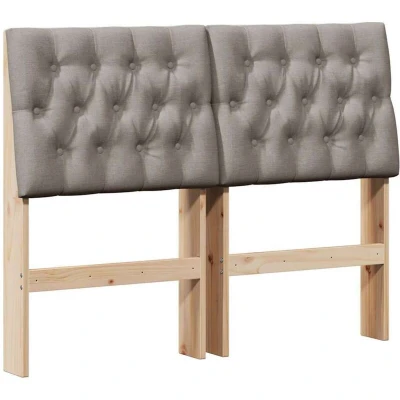 Attēls vidaXL Upholstered Headboard Taupe 120 cm Solid Pine Wood