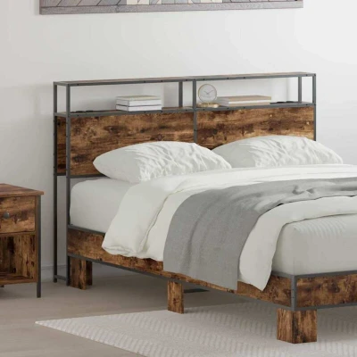 Attēls vidaXL Storage Headboard with Smoked oak Engineered wood