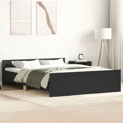 Attēls vidaXL Bed Frame without Mattress Black 120x190 cm Small Double