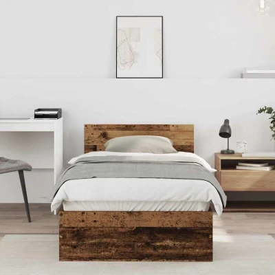 Attēls vidaXL Bed Frame with Headboard Old Wood 90 x 190 cm Engineered