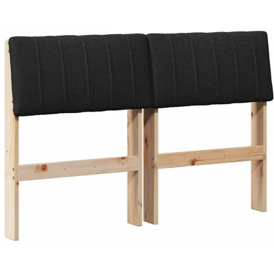 Attēls vidaXL Upholstered Headboard Black 120 cm Solid Pine Wood