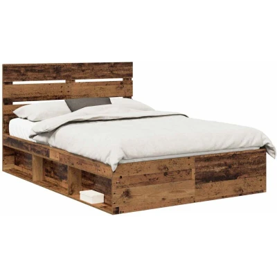 Attēls vidaXL Bed Frame with Headboard Old Wood 150 x 200 cm Solid Pine