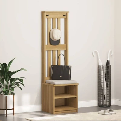 Attēls vidaXL Hall Tree SANDNES 45x40x159.5 cm Solid Wood Pine
