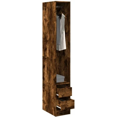 Attēls vidaXL Wardrobe Smoked Oak 30x50x200 cm Engineered Wood