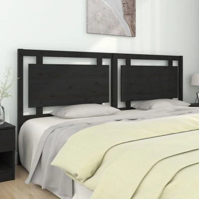 Attēls vidaXL Bed Headboard Black 205.5x4x100 cm Solid Pine Wood