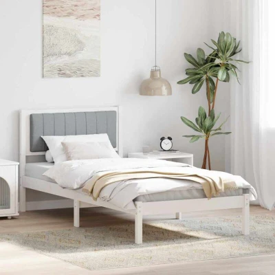 Attēls vidaXL Bed Frame with Upholstered Headboard Light Grey 90 x 190 cm