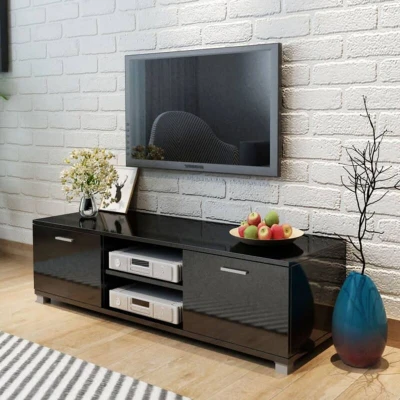 Attēls vidaXL TV Cabinet High-Gloss Black 140x40.5x35 cm
