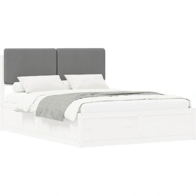 Attēls vidaXL Bed Frame with Upholstered Headboard Light Grey 135 x 190 cm