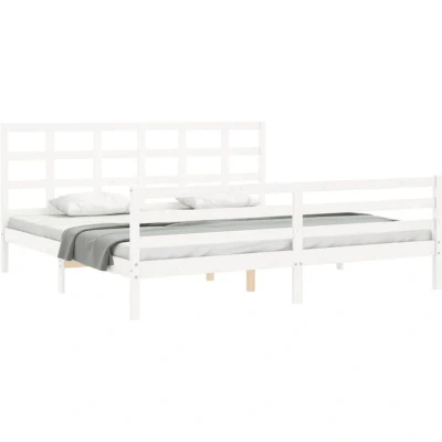 Attēls vidaXL Bed Frame without Mattress White 200x200 cm Solid Wood