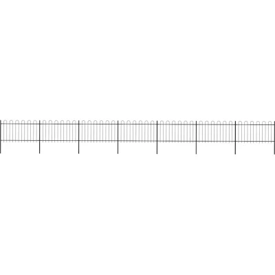 Attēls vidaXL Garden Fence with Hoop Top Steel 1248x100 cm Black