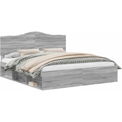 Attēls vidaXL Bed Frame Grey Sonoma 200 x cm Solid Pine Wood