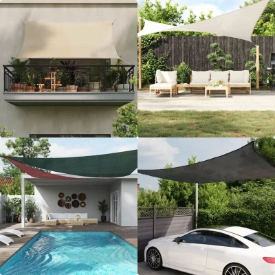 Attēls vidaXL Sunshade Sail 160 g/m² Beige 5x5 m HDPE