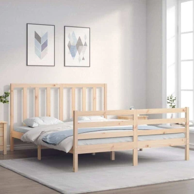Attēls vidaXL Bed Frame without Mattress 160x200 cm Solid Wood Pine