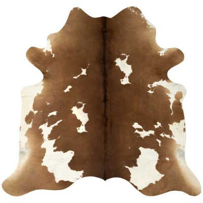 Attēls vidaXL Real Cow Hide Rug Brown and White 150x170 cm