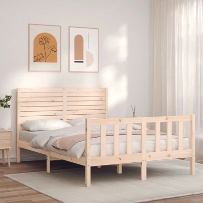 Attēls vidaXL Bed Frame without Mattress 140x190 cm Solid Wood Pine