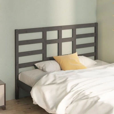 Attēls vidaXL Bed Headboard Grey 126x4x104 cm Solid Wood Pine