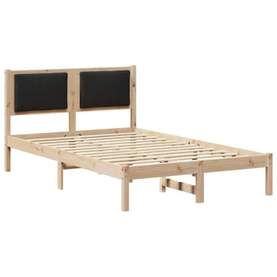 Attēls vidaXL Bed Frame with Headboard Black 120 x 200 cm Solid Pine Wood