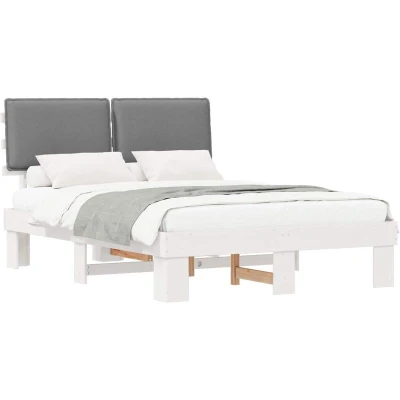 Attēls vidaXL Bed Frame with Upholstered Headboard Light Grey 140 x 200 cm
