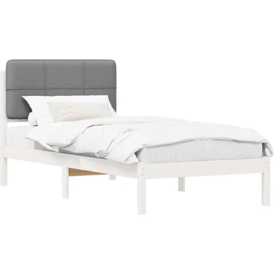 Attēls vidaXL Bed Frame with Upholstered Headboard Light Grey 75 x 190 cm