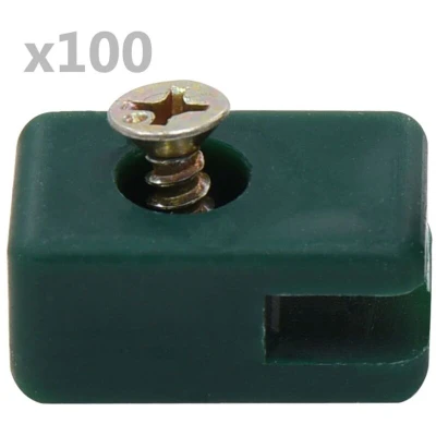 Attēls vidaXL Garden Fence Wire Holder with Screw 100 Sets Green
