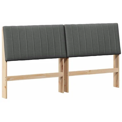 Attēls vidaXL Upholstered Headboard Dark Grey 180 cm Solid Pine Wood