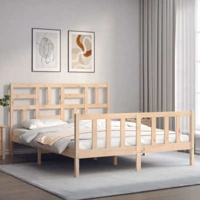 Attēls vidaXL Bed Frame without Mattress 160x200 cm Solid Wood Pine