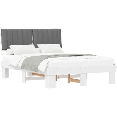 Attēls vidaXL Bed Frame with Upholstered Headboard Light Grey 140 x 190 cm
