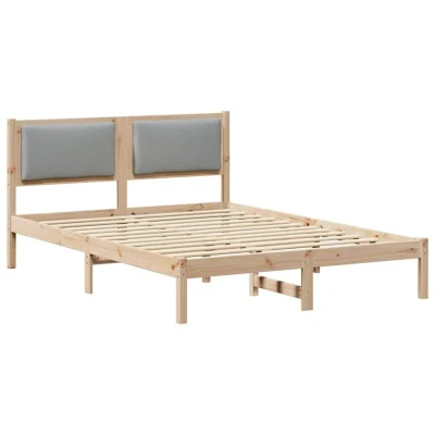Attēls vidaXL Bed Frame Light Grey 150 x 200 cm Solid Pine Wood