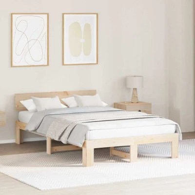 Attēls vidaXL Bed Frame with Headboard Natural 120 x 200 cm Solid Pine Wood