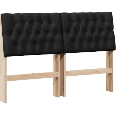 Attēls vidaXL Upholstered Headboard Black 160 cm Solid Pine Wood