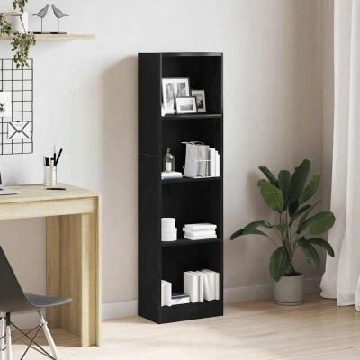Attēls vidaXL Bookcase Black Oak 40x24x143 cm Engineered Wood