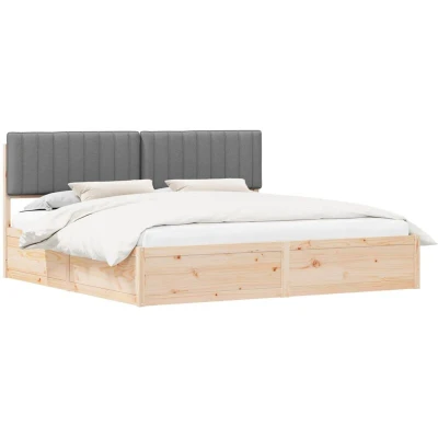 Attēls vidaXL Bed Frame with Upholstered Headboard Light Grey 200 x cm