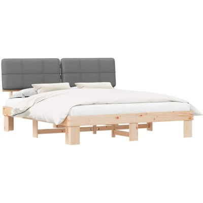 Attēls vidaXL Bed Frame with Upholstered Headboard Light Grey 180 x 200 cm