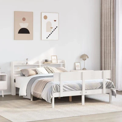 Attēls vidaXL Bed Frame without Mattress White 160x200 cm Solid Wood Pine