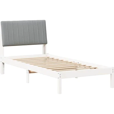 Attēls vidaXL Bed Frame with Headboard White 90 x 190 cm Solid Pine Wood
