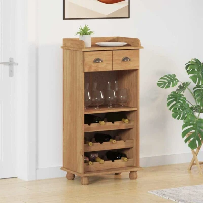 Attēls vidaXL Wine Cabinet ASKIM Honey Wax 57 x 37 114 cm Solid Pine Wood