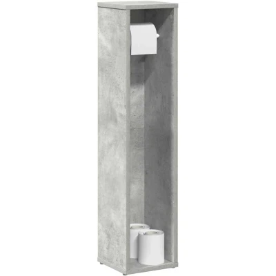 Attēls vidaXL Bathroom Cabinet with Roll Holder Concrete Grey 20.5x20x90 cm